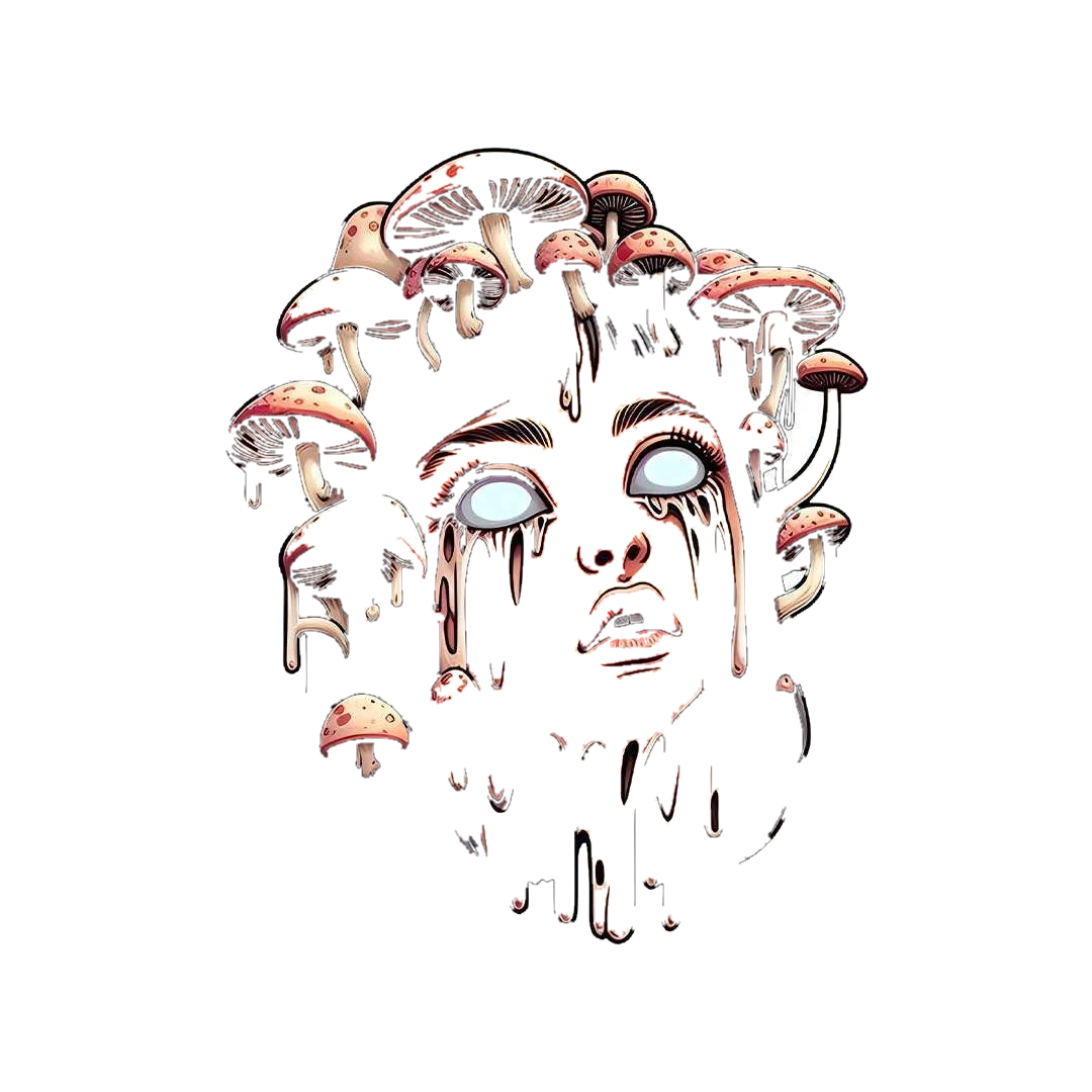 Drippy Mashroom Girl Sticker
